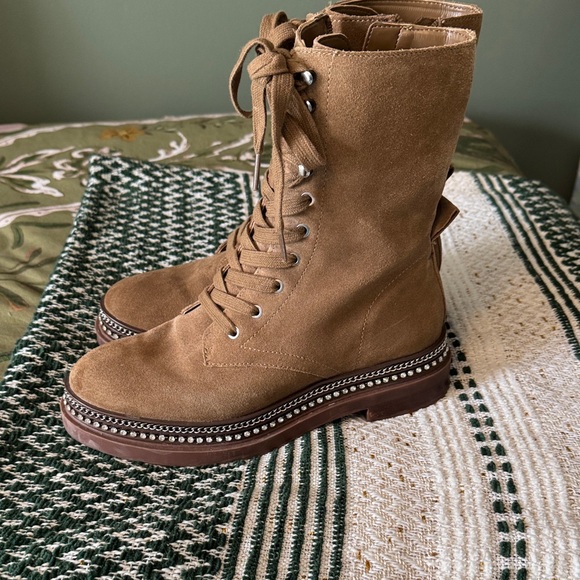 Vince Camuto Tan Lace-Up Women's Boots with embellishment - Picture 5 of 8